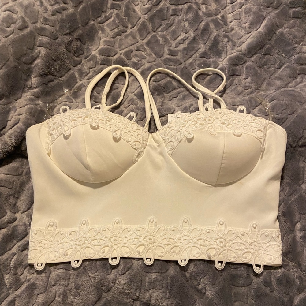 White  Double Strapped Bralette